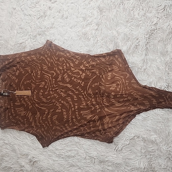 SKIMS ( Latte Swirl-RARE) Summer Mesh Mock Neck Bodysuit -NWT/XXS, 3X - Picture 15 of 15